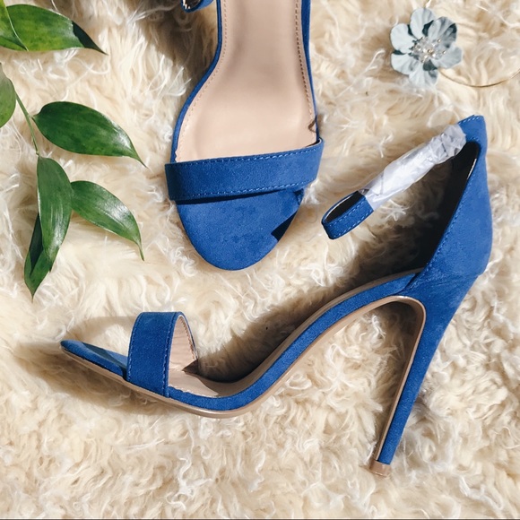 electric blue strappy heels